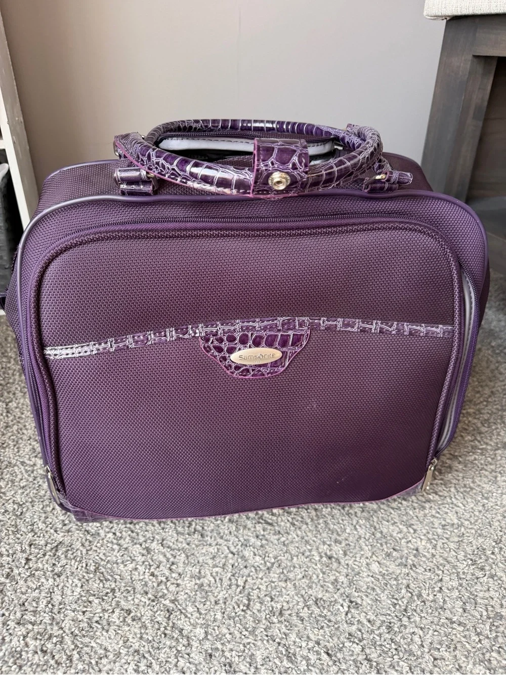 Samsonite Purple Laptop Bag/ Wheeled Carry On luggage